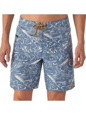 Patagonia Men's Wavefarer Board Short blue w fish Size 30” surf beach swimsuit